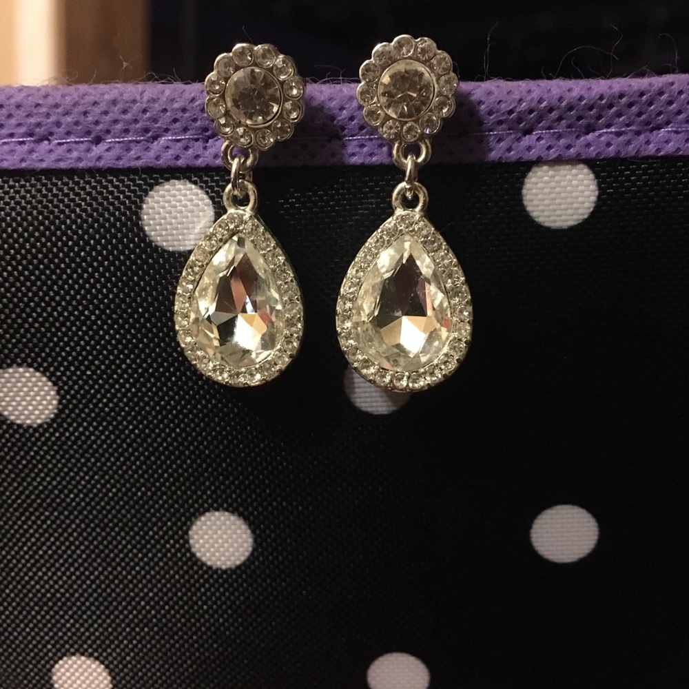 Faux diamond earrings